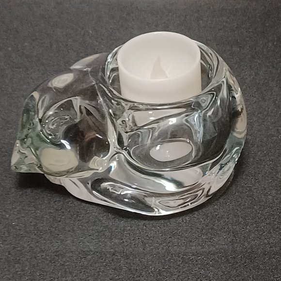 Glass cat votive candle holder - Picture 5 of 6